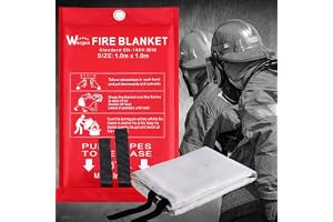 Brandfilt nödfilt för hem och kök - 1 förpackning Glasfiber återanvändbar brandfilt nödfilt är desighed för nödsituationer passar att använda i hem kök bil skåpbil husbil kontor garage(1m x 1m)