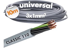 10 metrów Lapp 1119203 Ölflex Classic 110 przewód sterujący PCW 3 x 1 mm² z zielono-żółtym przewodem ochronnym 3G1,0 mm² I przewód płaszczowy 3-żyłowy I kabel 3-żyłowy