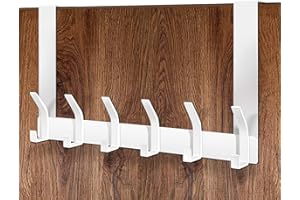 MIVITOOM Over Door Hooks - Heavy Duty 12 Hooks White, Over The Door Hook Hanger for Clothes, Coat, Bag, Hats, Towels (18cm Length, Fits 4.5cm Doors) - for Bathrooms, Bedrooms, Closets