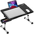 Besign LT06 Pro Adjustable Latop Table [Large Size], Portable Standing Bed Desk, Foldable Sofa Breakfast Tray, Notebook Computer Stand for Reading and Writing, (Black)