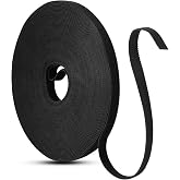 Redamancy 15M Reusable Cable Ties, 10mm Cable Ties, Cable Management, Black Cable Ties for Cable Organizer for Home and Offic