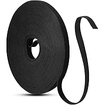 Cinghie Fermacavi In Rotolo 15 M X 20 Mm – Nastro A Strappo Autoadesivo, Tagliabile E Riutilizzabile, Per Gestione Cavi In Casa E Ufficio (Nero)