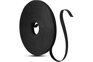 Redamancy Taśmy kablowe 15 m, czarne opaski kablowe, szerokość 10 mm, wielokrotnego użytku, pasek zabezpieczający, zarządzanie przewodami, organizowanie przewodów, do domu, ogrodu, biura i