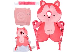 GXHONG Protezione Testa Bambino, Cuscino Protettivo Regolabile Bambino, Cuscino Protezione Testa Bambino, Testa Bambino Traspirante 3D Con Ginocchiere, Per Bambino 4-24 Mesi Che Impara Camminare Gattonare