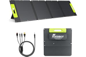 FOSSIBOT Pannello solare pieghevole da 110 W, con 26% ad alta efficienza e IP67, impermeabile, per campeggio, camper, alimentazione di emergenza esterna
