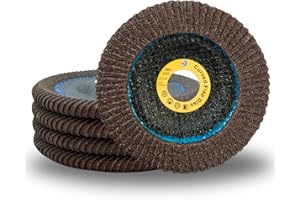 WA GRINDER WA 5 Stück – 11,4 x 2,2 cm, kalziniertes Aluminiumoxid, 40# gebogene Kante, Fächerscheibe für Kehlschweißnähte, gebogene radiale Art, Winkelschleifer, Hochleistungs-Kantenschleifen, 11,4 cm Körnung 40