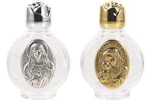 Sewroro 2 Pièces Bouteilles D'eau Bénite En Verre Mary D'eau En Verre Bouteilles Décoratives Conteneurs D'eau Bénite Huiles Vides Conteneurs Pour Catholique Chrétien Baptême