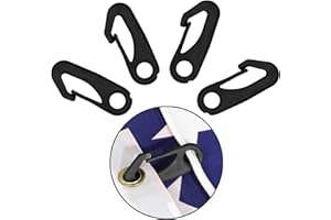 Anley 4 clips de gancho de presión para mástil de bandera de alta resistencia - Accesorio de fijación para mástil de bandera - Fije ojales de bandera a la cuerda de driza - Negro