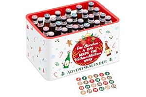 Sinmoe Calendario de Adviento para Hombres 1 Juego de Banderolas para Cajas de Cerveza. y 24 Pegatinas(Estilo Sencillo)