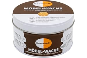 Renuwell Wosk do mebli Natura bezbarwny, 500 ml – wysokiej jakości pielęgnacja mebli z naturalnym woskiem pszczelim, antyczny wosk chroni wszystkie rodzaje drewna przed wilgocią i brudem