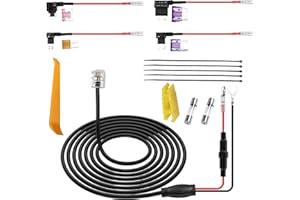 XMSJSIY RJ11 Radar Detector Hardwire Kit Direct Wire Wiring kit Radar Detector Quick Connection for Car GPS Locator with 4 Fuse Tap Power Cable and Tool - 13FT/4M