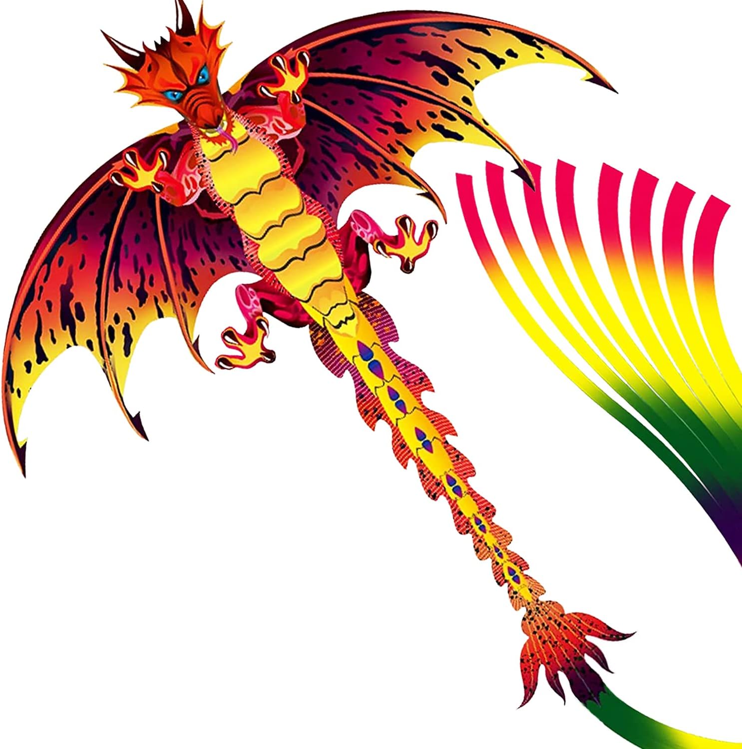 Laptony Dragón Cometa Precioso para Juegos y Actividades al Aire Libre, Fácil de Volar y Montar, Cometa para Deportes al Aire Libre de Verano en Parque o Playa