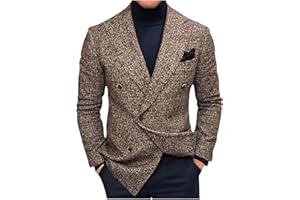 NUSGEAR 2023 Blazer Hombre Traje Chaqueta Abrigo otoño Invierno Botón Fiesta Manga Larga Moda Casual Slim fit Elegant Clásica Rompevientos Negocios Cuadros Cómodo Outwear Parka Talla Grande