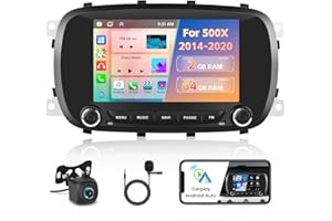 Inefala 2G+64G Autoradio Android 13 para Fiat 500X 2014-2020 Radio Coche con Pantalla de 7 Pulgadas con Wireless Carplay Android Auto/BT/Navegación GPS/Cámara de Respaldo