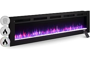 ‎BALDERIA BALDERIA Elektrokamin Leif 70'' | Elektrischer Wand- oder Einbaukamin 3D-Flammeneffekt | Elektro Heizung 1800W | Kamin mit Fernbedienung, Startsteuerung, Timer & Thermostat | Schwarz