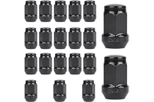 EFUTURETIME 20 x Tuercas de Rueda M12 x 1.5 Tuerca de Rueda Cuello Cónico Cerrado 60°, Compatible con Ford, Toyota, Hyundai, Kia, Mazda, Honda, Chrysler - Negro