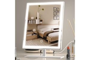 ‎ANTENLICHT ANTENLICHT Schminkspiegel mit Beleuchtung, 3 Farbmodi, Dimmbar Schminkspiegel mit Licht, LED Hollywood Spiegel, Kosmetikspiegel mit Beleuchtung, Touch Control(Weiß, 12in)