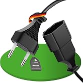 conecto Power Cord Extension Cord, Straight European Plug to Straight European Plug, European Power Cord for Appliances, 1 m,