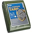 GUARD SHIELD Heavy Duty Tarpaulin Sheet 3x4m Green Tarp Multi Purpose UV Resistant Waterproof Tent Shelter Ground Cover 160g/m²
