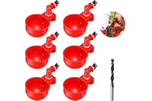 FONYET 6 Pieces Chicken Drinker Automatic Poultry Drinker DIY Any Assembly Chicken Water Dispenser Chicken Water Cup for Poultry such as Chickens Ducks Geese Turkeys