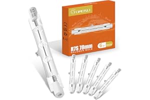 Tomosu R7s Ampoule Halogène 78mm 100W, 1800LM 230V Dimmable Halogène R7s Blanc Chaud 2800K, J78 Ampoule Halogene Crayon pour l'éclairage de paysage, sécurité, lampadaire, Lot de 6