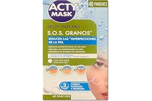 NOU PRIME ACTY Mask -Parches para Granos y Acné Hidrocoloides(Acne Patches Pimple Patches)40 Ud, Tratamiento Absorbente Invisible-Ácido Salicílico y Extracto de Té