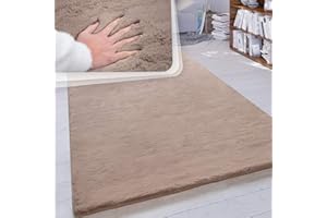 Paco Home Tappeto a Pelo Lungo Shaggy Morbido per Soggiorno e Camera da Letto Finto Pelliccia Moderna e Soffice Monocolore, Dimensione:140x200 cm, Colore:Beige
