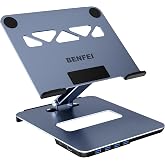 BENFEI Portable Folding Table Stand, Aluminum Alloy Portable Riser with 6 in 1 USB C Hub, HDMI 4K@60Hz, 4*USB 3.0, PD 100W Co