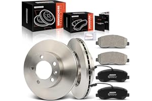 Frankberg 2x Brake Disc + 4x Brake Pad Front Axle with Brake Lubricants Compatible with Master III Bus JV 2011-2021 Movano B Box PlatForm/Chassis - 2010-2021 Replace# 410604386R