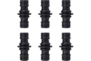 HAFRILY 6PCS Hose Coupling Gardena Kupplung 1/2 Zoll für Gartenschlauch Kupplung für Gardena Schlauchverbinder Anschlussverlängerung Zweiseitige Kupplung (Schwarz)