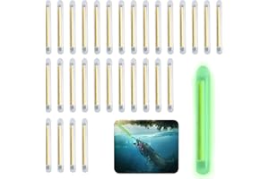 AOMIGT Nachtlicht Knicklicht Angeln, LED Leuchtstäbe Angeln, 30 Stücke Knicklichter Angeln, Angel-Alarmglocken, Nachtangeln Rutenspitze Lichter, Angel Leuchtstäbe Mit Leuchtender, Angelausrüstung Zubehör