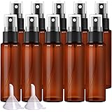 10 × 30ml Pump Sprühflasche mit Trichter, FANDAMEI Bernstein Zerstäuber 30ml Sprayflasche Leer Parfumzerstäuber aus Kunststof