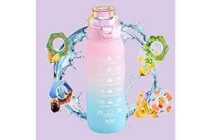 Valart Botella de agua con sabor circular de 34 onzas viene con 7 cartuchos de bayas mixtas de 0 cal, botellas de agua de aire con cápsulas de sabor, botellas de agua de plástico deportivas para