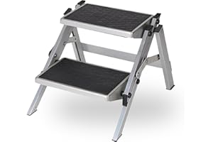 Berger | Marchepied Pliable Double pour Camping Car | Escabeau | Accès Caravane, Garage, Bateau | Tabouret en Acier 150 kg | Marche Pied | Escalier Caravane, Camping Car | Accessoire Camping Car