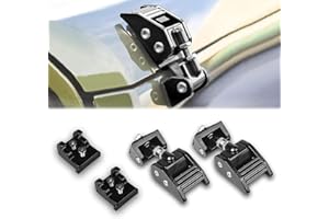 CKPEOR Kit Regolabile con Chiusura A Scatto per Cofano per Jeep Wrangler JK, JKU Rubicon Sahara Sport 2007-2018, Alluminio Nero, Nessuna Perforazione Richiesta, 1 Paio