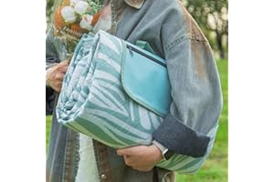 OESSUF Manta de Picnic Impermeable de 200 x 200 cm, Extra Grande, de 3 Capas, Manta de Playa para Acampar al Aire Libre, Lavable a máquina, Plegable, Color Verde escandinavo