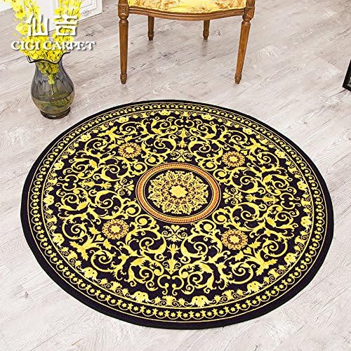 BLZZR*The trend of Europe and the Personality geometry classical circular rug bedroom living room coffee table computer chairs the nacelle seat circle and X 130cm, ,130cm Golden Years