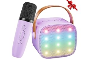 ANKUKA Karaoke Machine Kids Mini Karaoke Machine 2 Microphones for Kids and Adults, Kids Karaoke Machine for Girls with Voice Changer, Gifts Girls Toys for Boy 3 4 5 6 7 8 9 10+ Years (Purple)