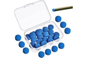 Tadipri 20 Pezzi di Ricambio Punte per Stecca da Biliardo da 13 mm con Scatola per Stecca da Biliardo e da Biliardo, Blu