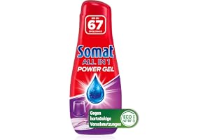 Somat All in 1 Power Gel (67 sköljningar), diskmedel för kraftfull rengöring och strålande rena porslin, även i Eco-programmet och vid låga temperaturer