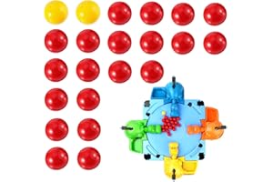 WANCALA 21 Pcs Game Replacement Balls - Plastic Marble Game Ball Compatible with Hungry Hippos, 19 Red Balls & 2 Yellow Balls