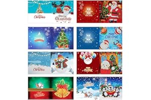 ycyingcheng Kit di ricamo per biglietti di auguri di Natale, biglietti di Natale con pittura a diamante 5D, regalo per biglietti di Natale con ricamo a forma di diamante speciale fai da te, 8 pezzi