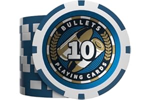 Bullets Playing Cards, Plastikowe żetony do pokera, Christopher z wartościami, rolka 25 szt. (niebieskie (10 szt.)
