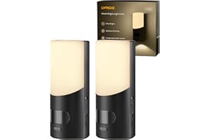 Lyridz Motion Sensor Lights Indoor Dimmable - Rechargeable Night Light Up & Down Glowing - Magnetic Wall Lights Cordless Removable for Bathroom, Stair, Toilet, Hallway, Closet, Bedroom, 2 Pack