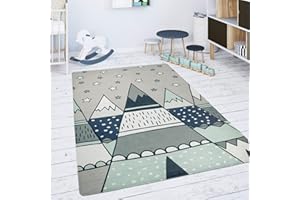 Paco Home Alfombra para Habitación Infantil Juegos Bebé Animales Arco Iris Corazón, tamaño:120x160 cm, Color:Gris