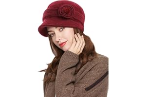 Suwangi Mujer Boina Sombrero Visor Beanie Gorra Vendedor de Periódicos Pintor Invierno Gorra