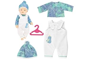 TZQFROCE Ropa para Muñecas Bebé Ropa para Bebés Ropa para Muñecas Dinosaurios 35-43 cm Ropa para Muñecas Recién Nacidas Accesorios con Sombrero Pantalones de Manga Larga para Niños Niñas Niños Dinosa