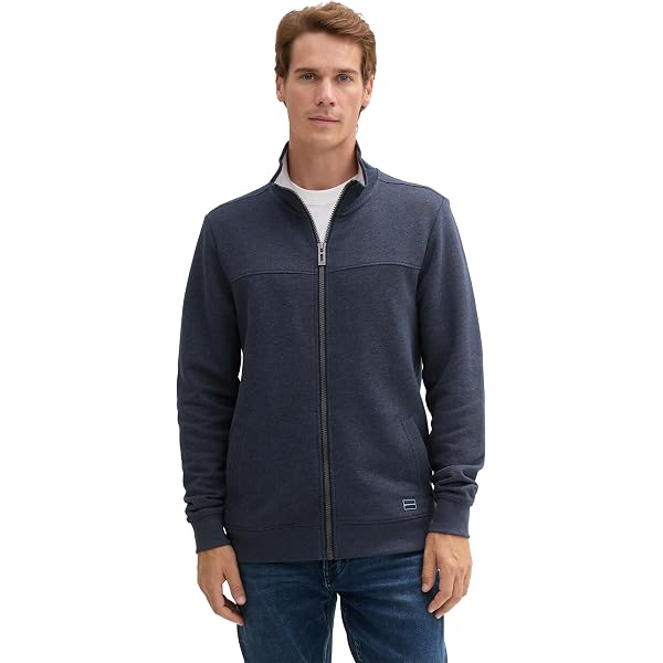 Veste Décontractée Sport Veste Sweat Col Montant Pour Homme - Cardigan Zippé Avec Poche Kangourou - Coupe Régulière - Mélange Coton/poly - Style Décontracté