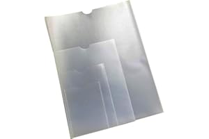 Unpunched Job Pockets with Thumb Cut, Job Card Holders, Page Protectors (Oversize A5 Pack of 100) Plastic Sleeves Page Holder for Card Holder Pocket Card Sleeve Protectors PCL Media ltd