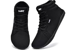 Wizshoe Barfußschuhe Hi top Herren Damen Breite Sneaker Barfuss Schuhe Leicht Walking Zehenschuhe Bequem Unisex Minimalistische Trail Fitness Fitnessschuhe Zero Drop Sohle rutschfest